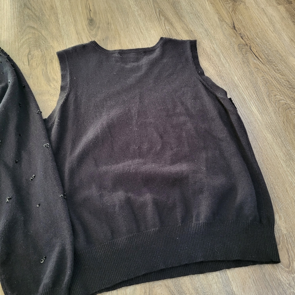 MICHAEL Michael Kors Black Embellished Knit Cardigan & Shell Set - Picture 12 of 15